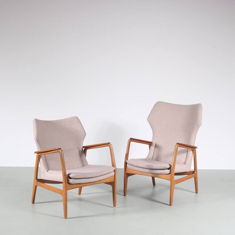 Pair of vintage amchairs by Arnold Madsen and Henry Schubell for Bovenkamp, Netherlands 1950