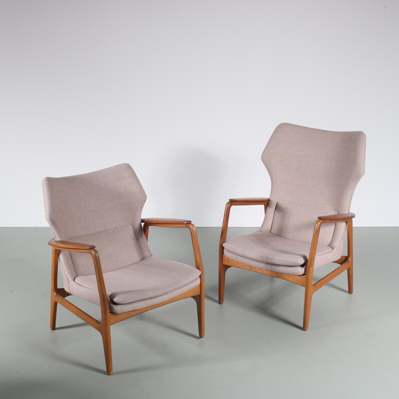Pair of vintage amchairs by Arnold Madsen and Henry Schubell for Bovenkamp, Netherlands 1950