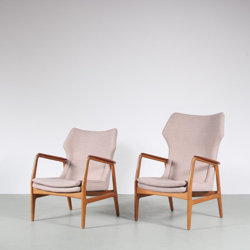 Pair of vintage amchairs by Arnold Madsen and Henry Schubell for Bovenkamp, Netherlands 1950