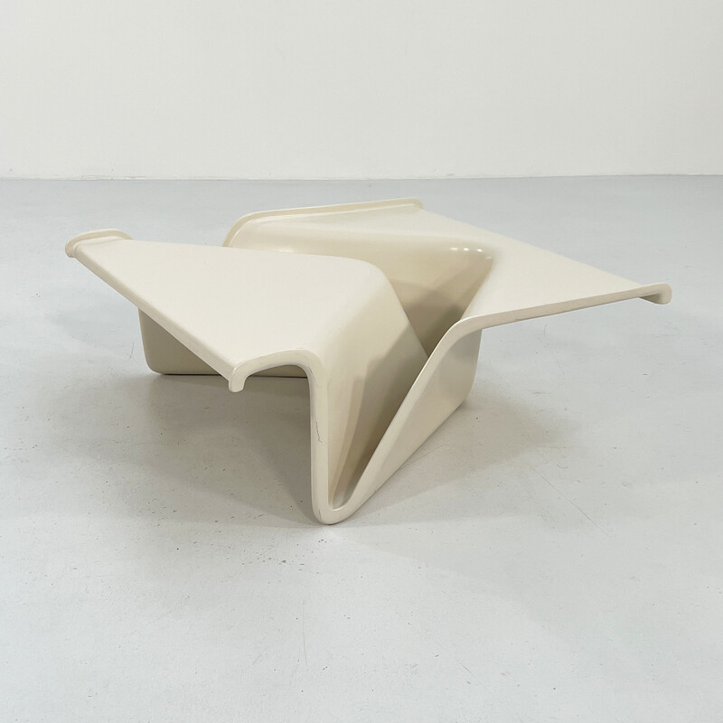 Vintage white Kappa coffee table in fiberglass by Cesare Leonardi and Franca Stagi for Fiarm, 1970s