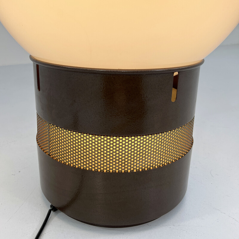 Vintage Mezzoracolo lamp in metal and glass by Gae Aulenti for Artemide, 1970s