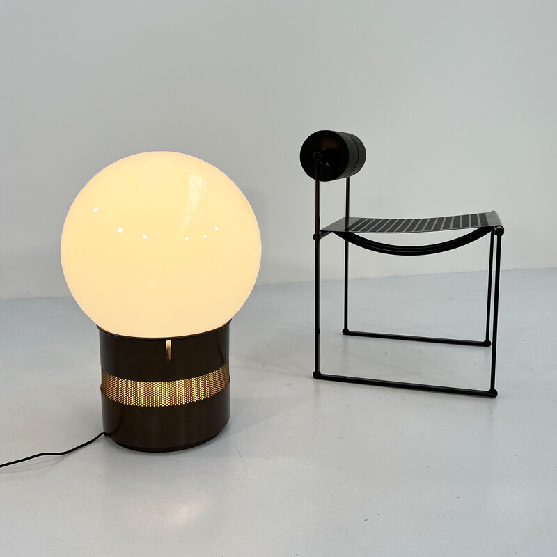 Vintage Mezzoracolo lamp in metal and glass by Gae Aulenti for Artemide, 1970s