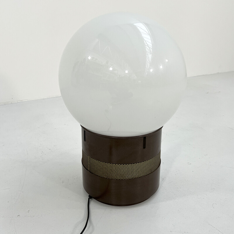 Lámpara vintage Mezzoracolo en metal y cristal de Gae Aulenti para Artemide, años 70