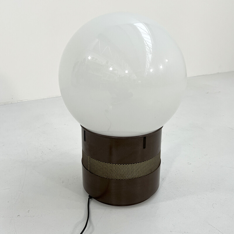 Vintage Mezzoracolo lamp in metal and glass by Gae Aulenti for Artemide, 1970s