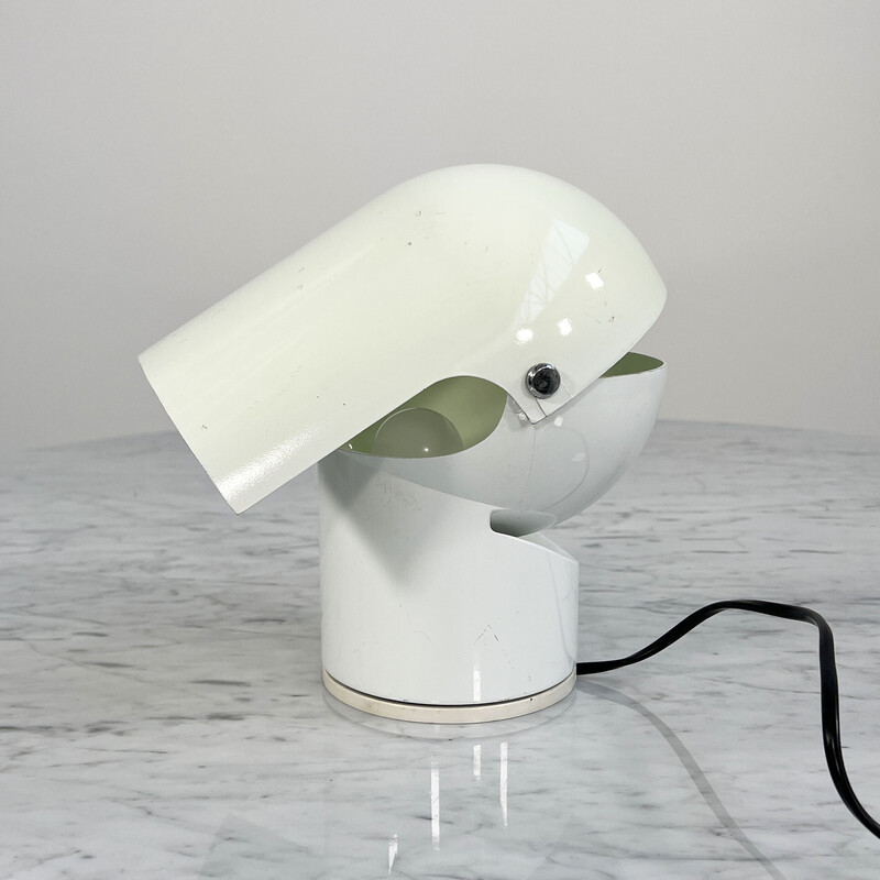 Candeeiro de mesa Vintage Pileino branco em metal de Gae Aulenti para Artemide, década de 1970