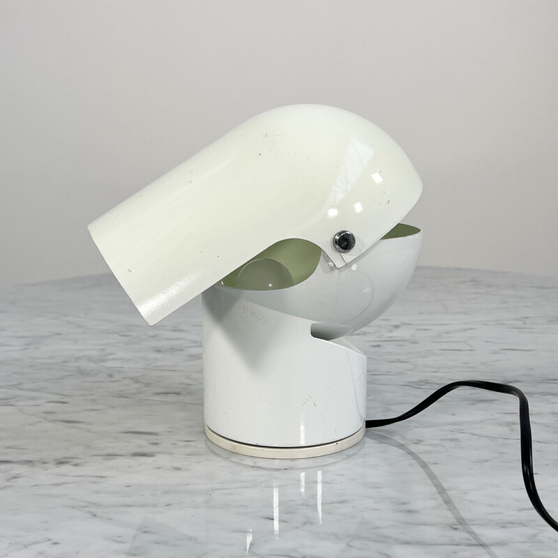 Lampe de table Pileino vintage en métal blanche par Gae Aulenti pour Artemide, 1970