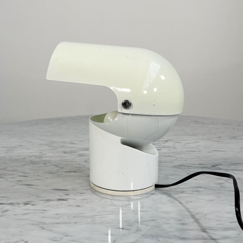 Lampada da tavolo Pileino bianca vintage in metallo di Gae Aulenti per Artemide, anni '70