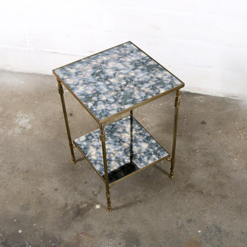 Brass and glass side table - 1970s