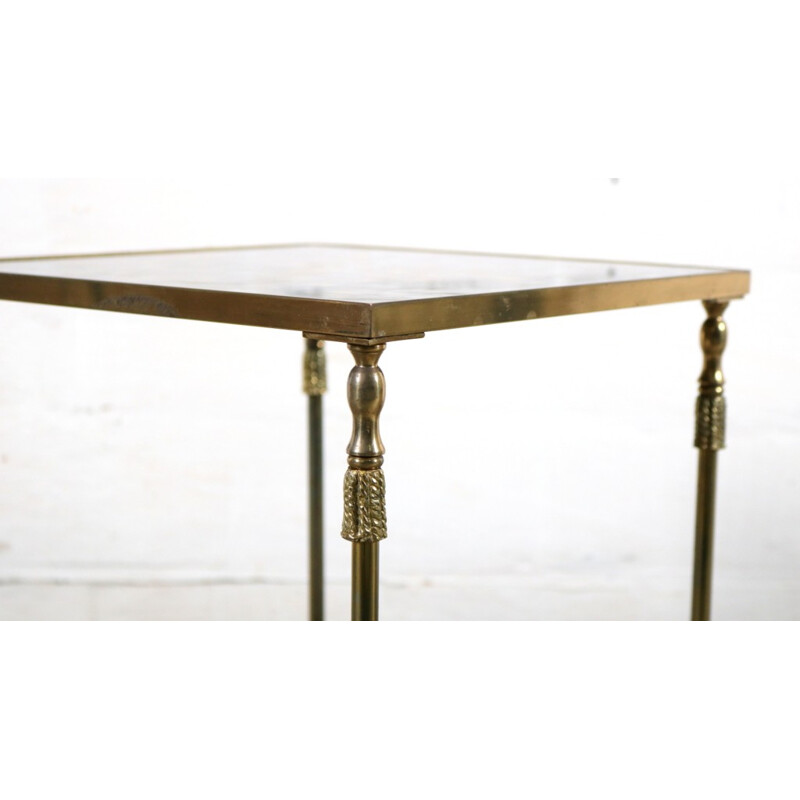 Brass and glass side table - 1970s