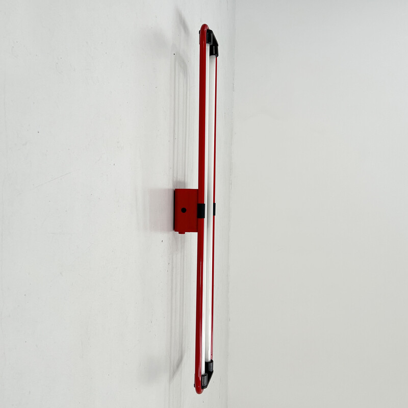 Vintage red double Neon wall lamp by Gian N. Gigante for Zerbetto, 1980s