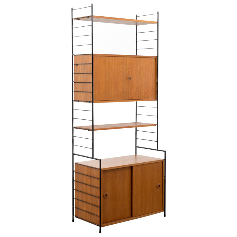 Bookcase string in teak - 1960s