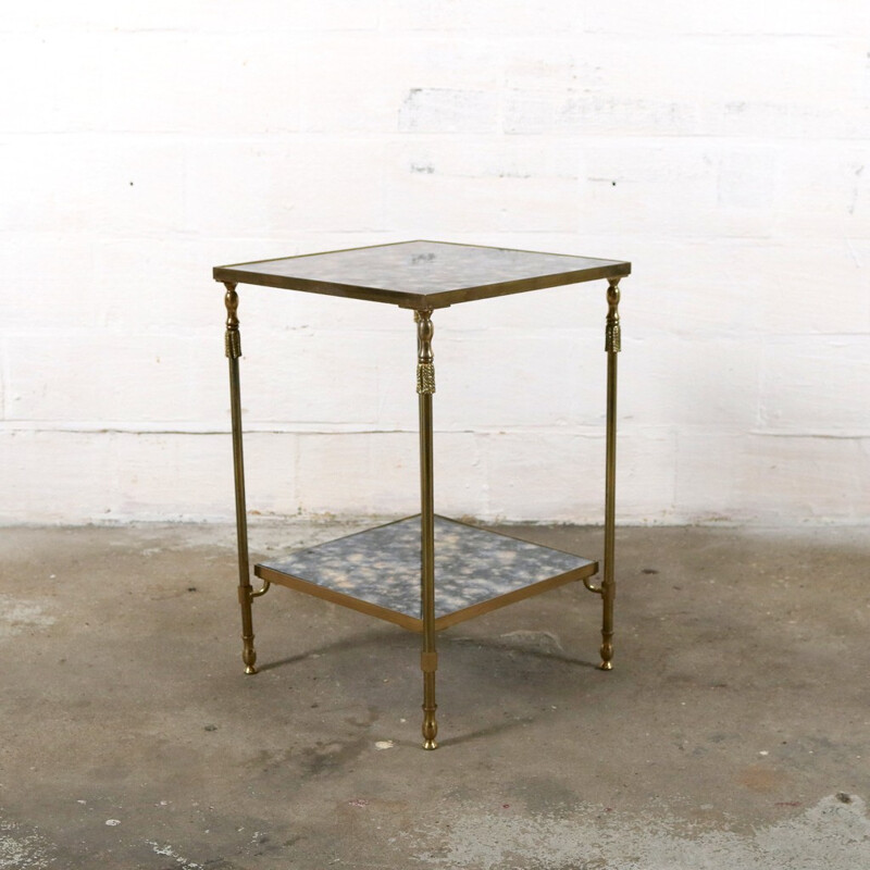 Brass and glass side table - 1970s