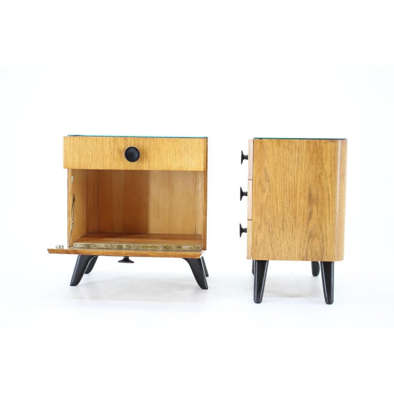 Pair of vintage night stands by Jindrich Halabala for Up zavody, Czechoslovakia 1950s