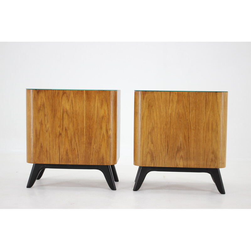 Pair of vintage night stands by Jindrich Halabala for Up zavody, Czechoslovakia 1950s