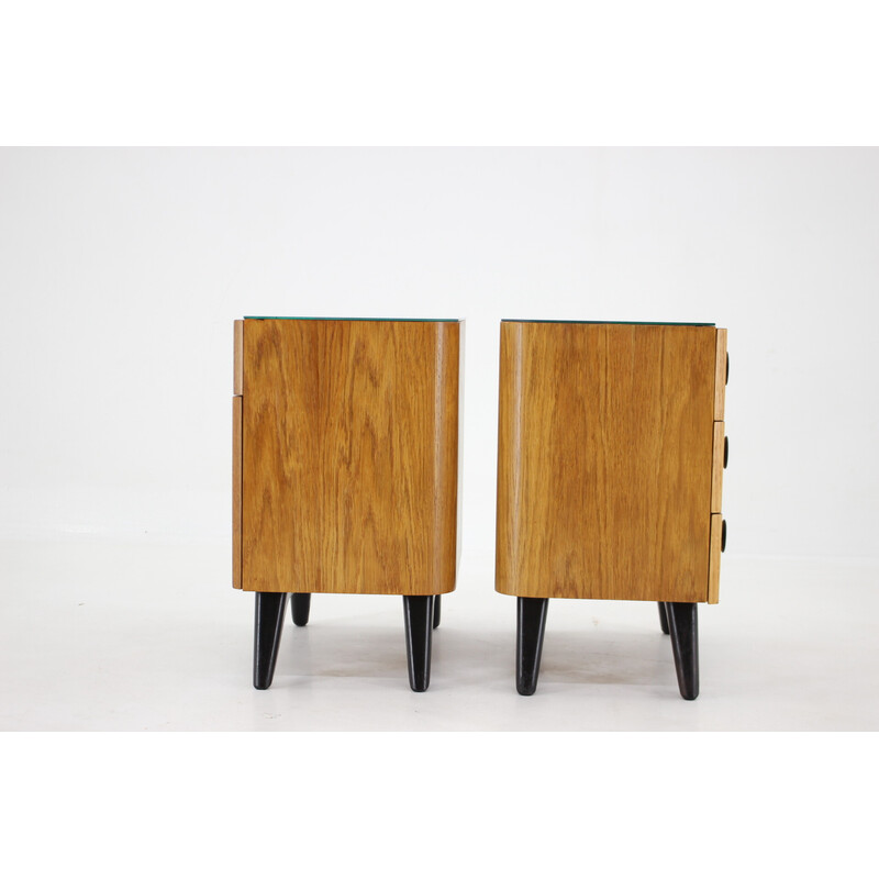 Pair of vintage night stands by Jindrich Halabala for Up zavody, Czechoslovakia 1950s