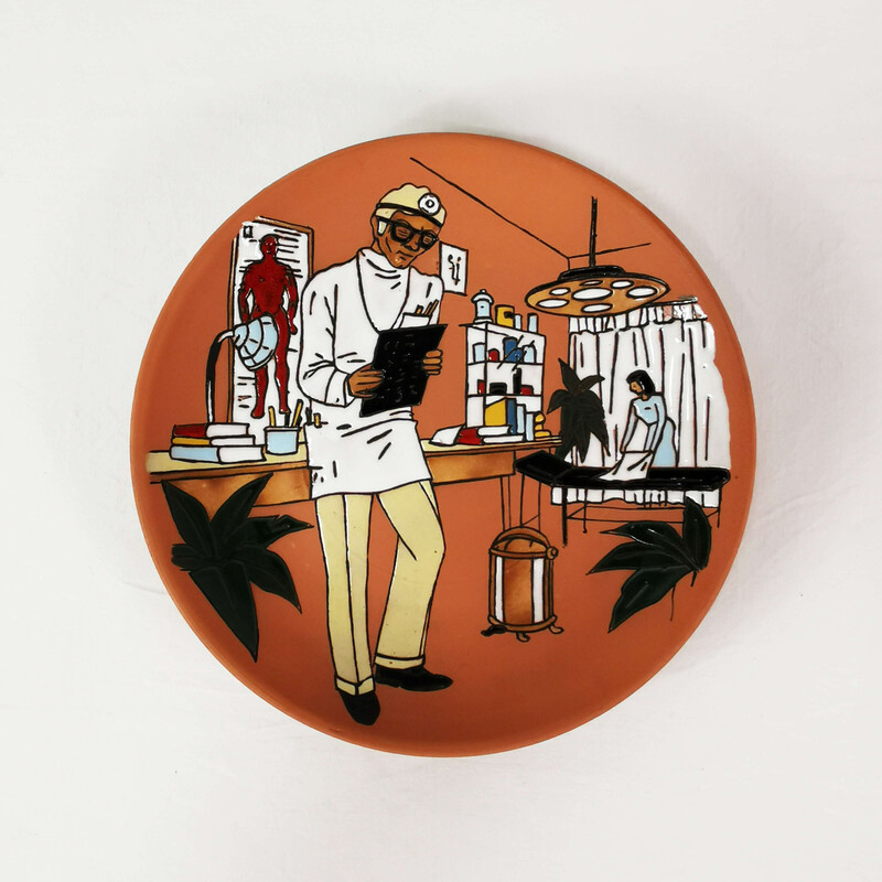 Vintage wall plate by Fang and Ferro, Spain 1980s