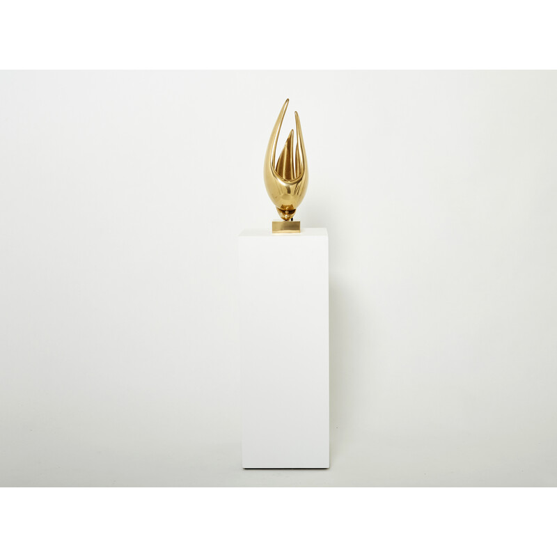Lampada vintage in bronzo dorato di Michel Armand, 1970
