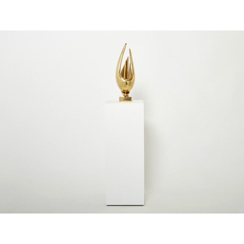 Vintage gilt bronze lamp by Michel Armand, 1970