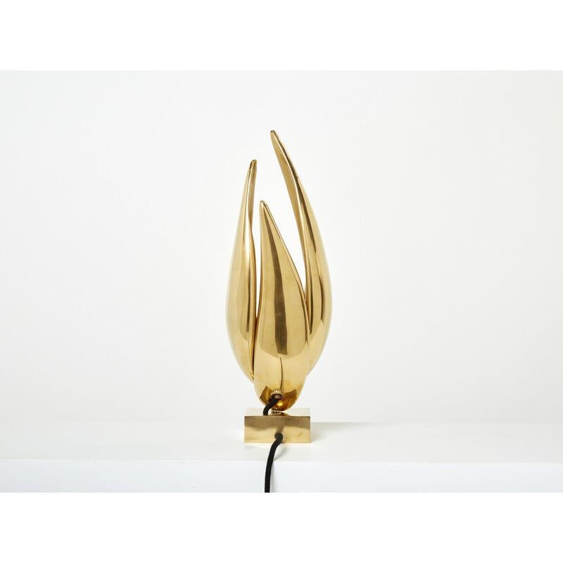 Lampe vintage en bronze doré de Michel Armand, 1970