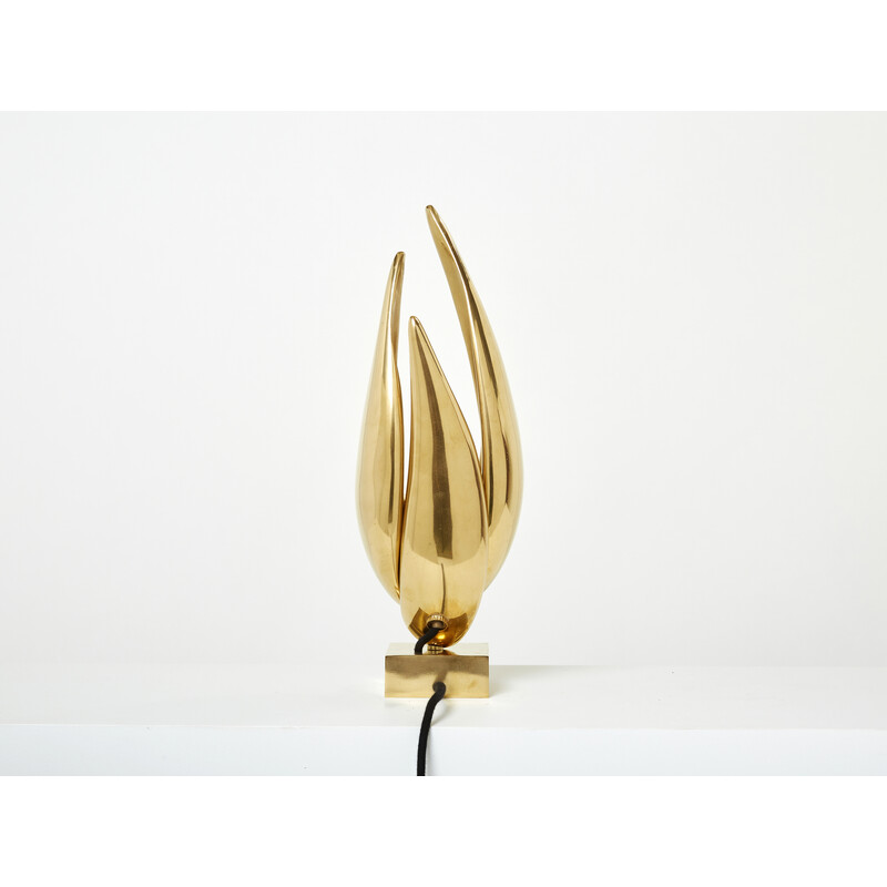 Vintage-Lampe aus vergoldeter Bronze von Michel Armand, 1970