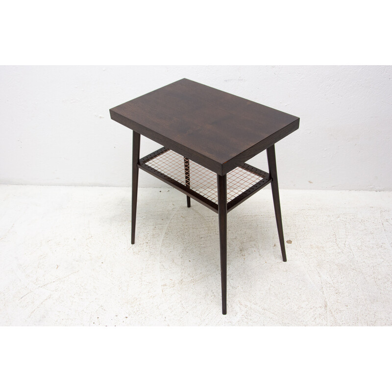 Vintage oakwood side table for Dřevopodnik Holešov, Czechoslovakia 1960s