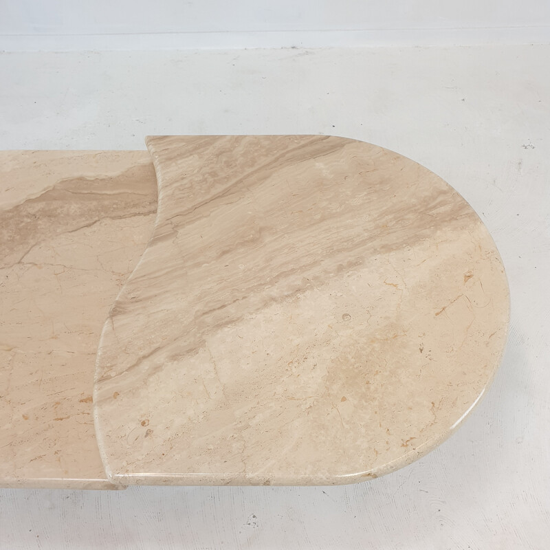 Italian vintage travertine coffee table, 1980s