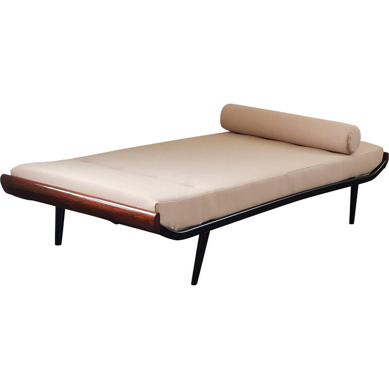 Mid century teak wood and wool fabric daybed by Dick Cordemeijer