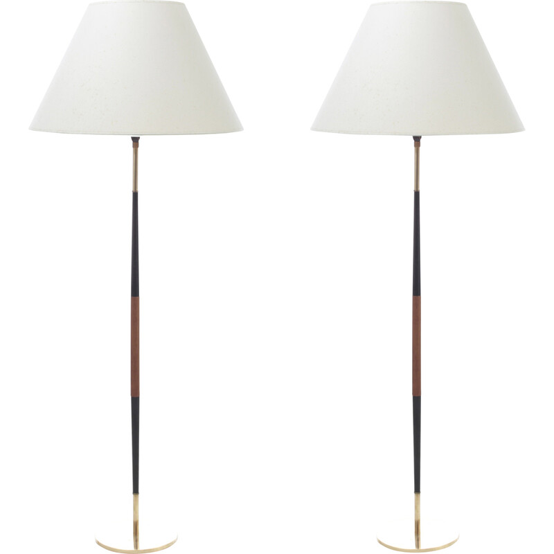 Paire de lampadaires - scandinaves teck