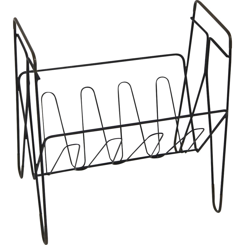 Vintage metal magazine rack, Sweden 1950