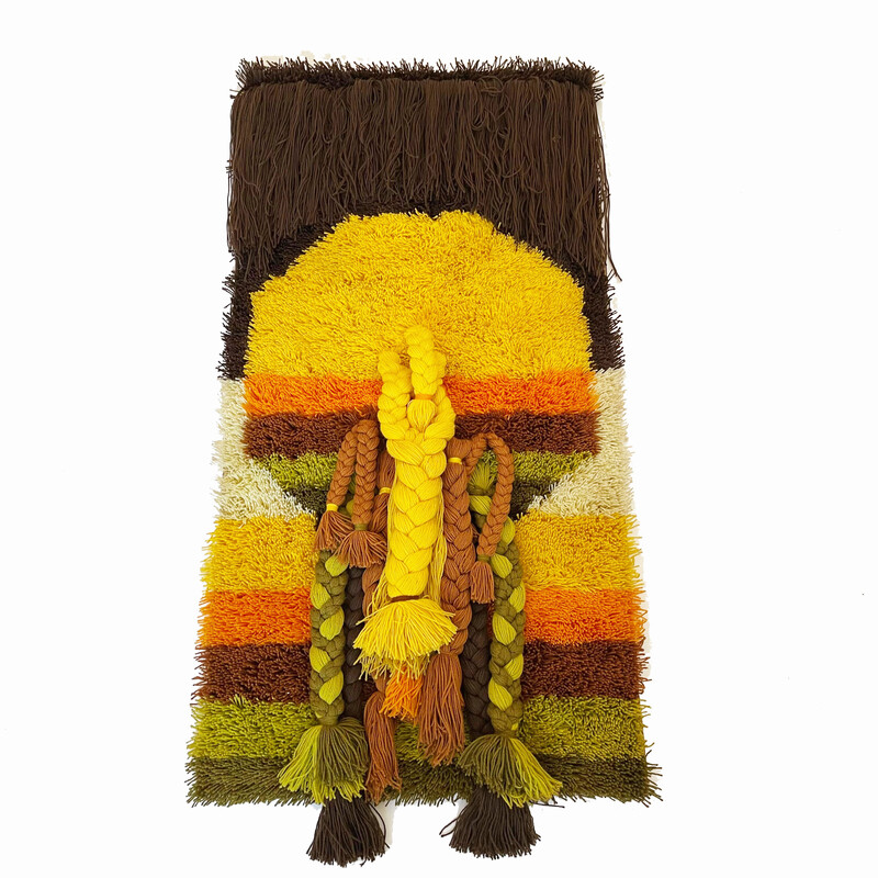 Vintage Macrame wall rug by Desso Studio, Netherlands 1970s