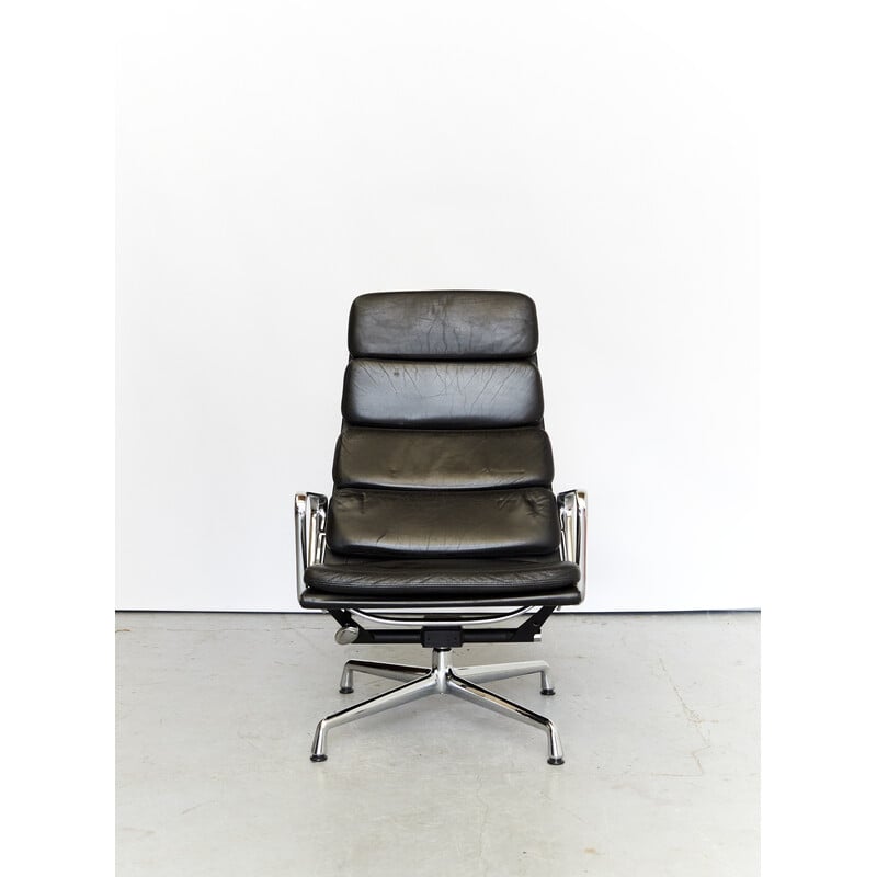 Vintage Ea 222 Softpad armchair by Charles and Ray Eames for Vitra