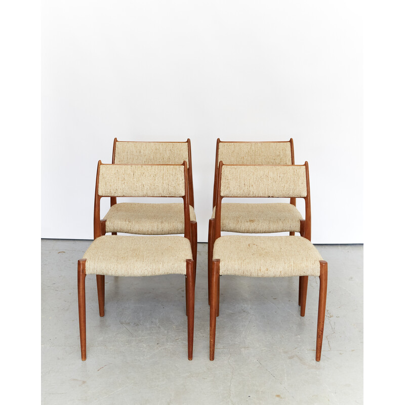 Set of 4 vintage No. 78 teak dining chairs by Niels Otto Møller for J.L. Møllers