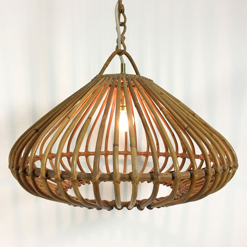 Hanging lamp in bamboo - 1960S