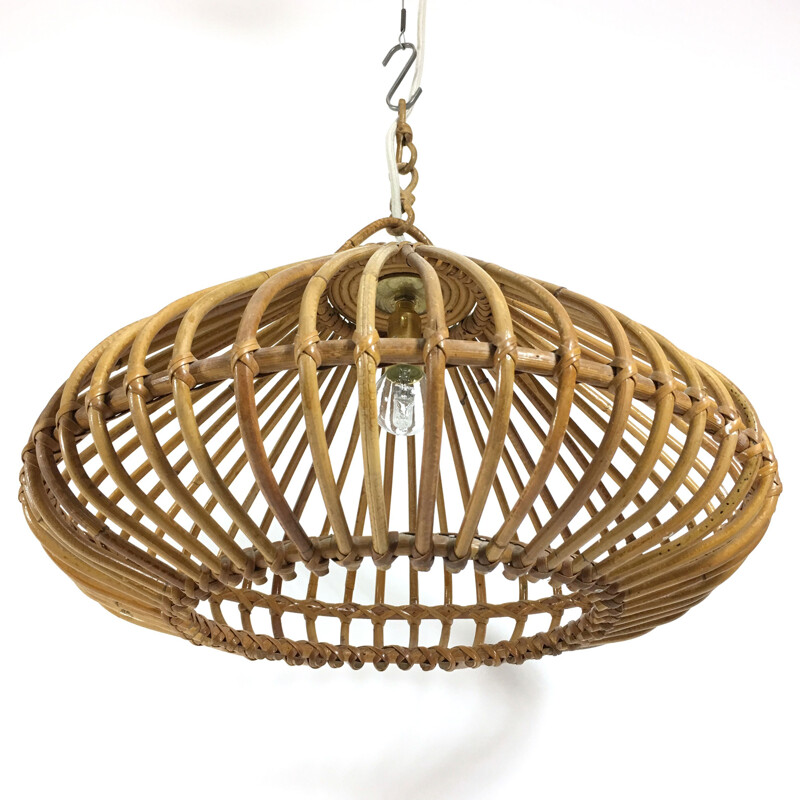 Hanging lamp in bamboo - 1960S