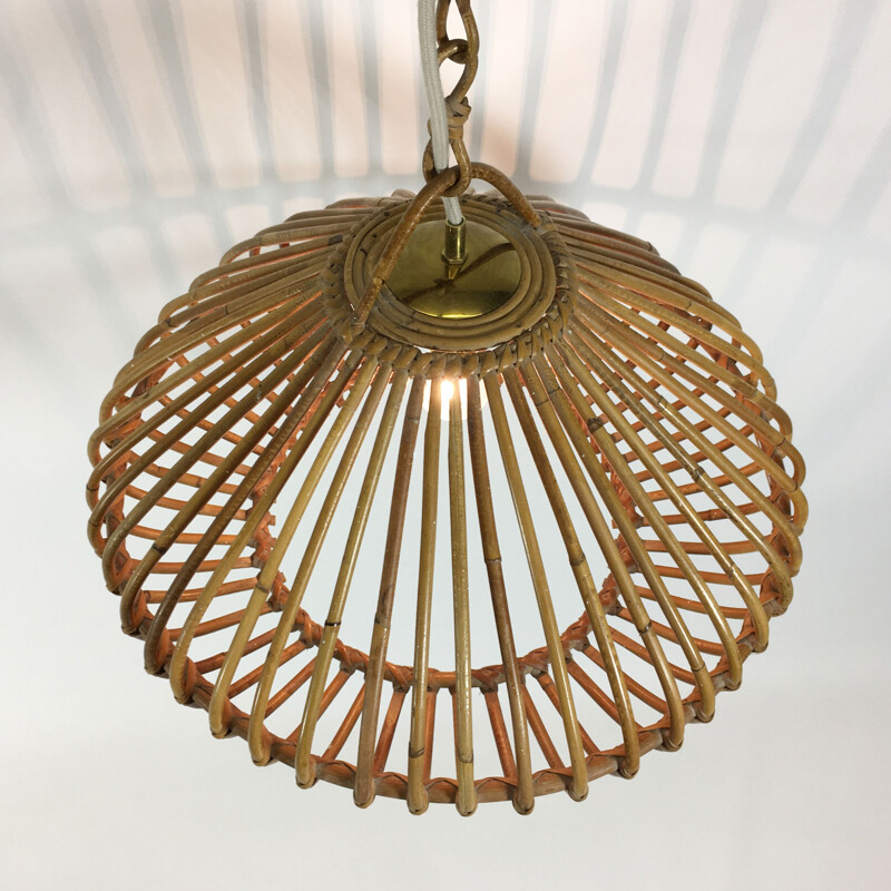Hanging lamp in bamboo - 1960S