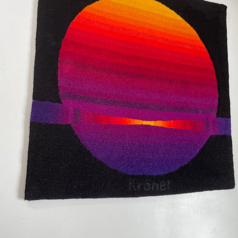 Vintage wall rug "Sun" by Ewald Kröner for Schloss Hackhausen, Germany 1970s