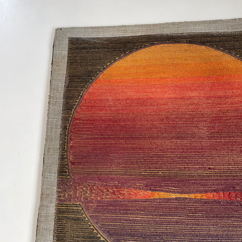 Vintage wall rug "Sun" by Ewald Kröner for Schloss Hackhausen, Germany 1970s