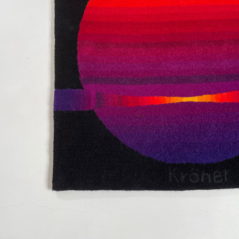 Vintage wall rug "Sun" by Ewald Kröner for Schloss Hackhausen, Germany 1970s