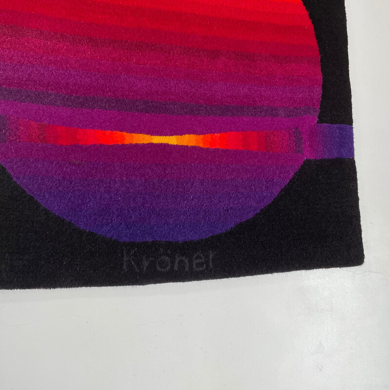 Vintage wall rug "Sun" by Ewald Kröner for Schloss Hackhausen, Germany 1970s