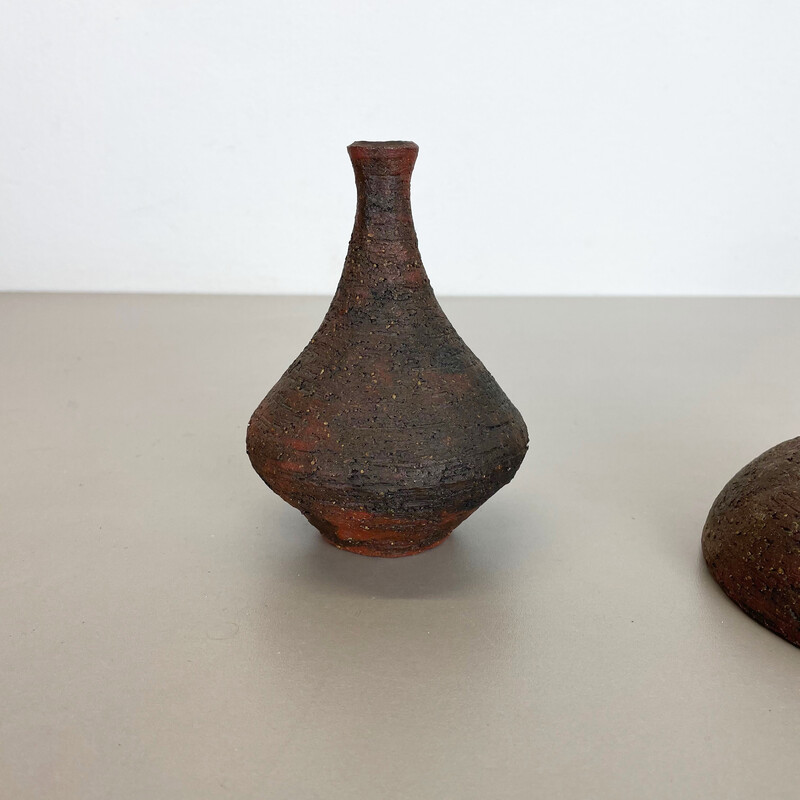 Pair of vintage Studio pottery sculptural objects by Gerhard Liebenthron, Germany 1970s