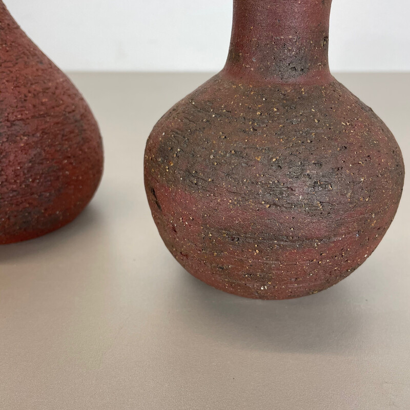 Paire d'objets sculpturaux vintage Studio Pottery de Gerhard Liebenthron, Allemagne 1970