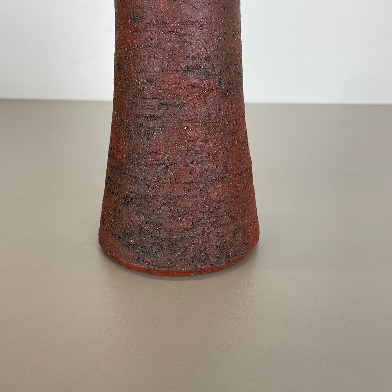 Abstrakte rote Keramikvase von Gerhard Liebenthron, Deutschland 1970er Jahre