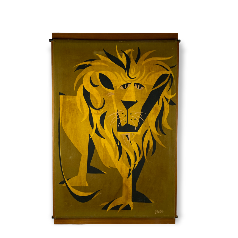 Panneau mural vintage Lion, Italie 1960