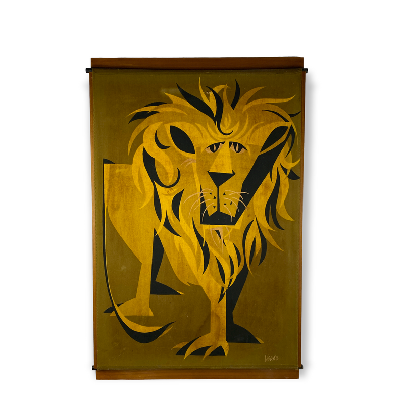 Panneau mural vintage Lion, Italie 1960