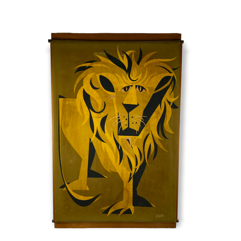 Panneau mural vintage Lion, Italie 1960