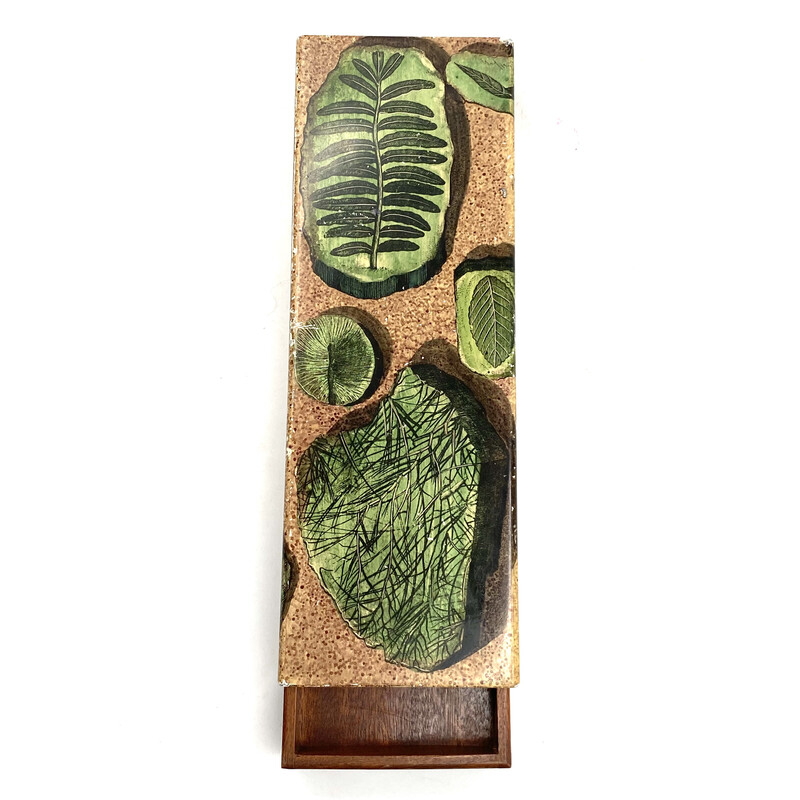 Caixa de charutos Vintage "plantas" de Piero Fornasetti, Itália 1950