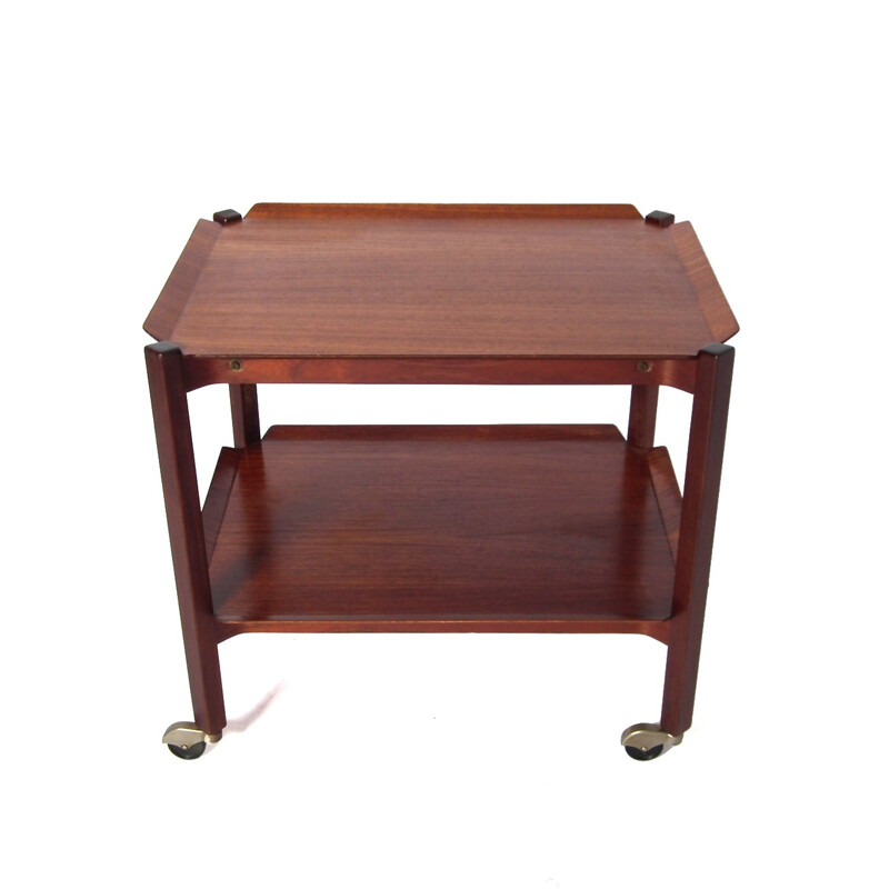 Brown teak serving table - 1950s