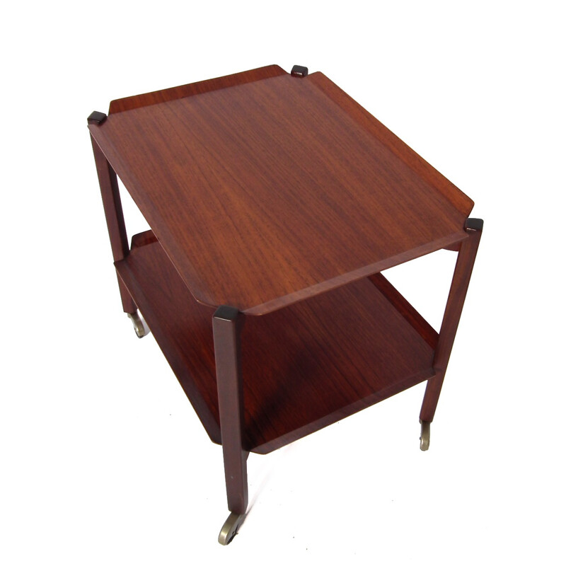 Brown teak serving table - 1950s