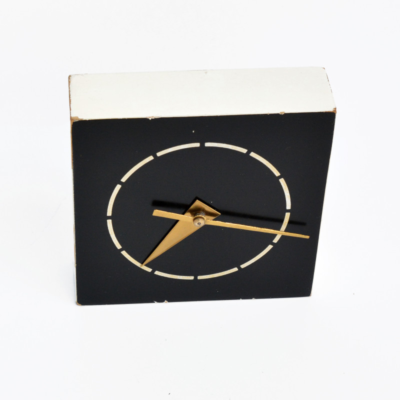 Vintage wooden wall clock Halle, Germany 1960s