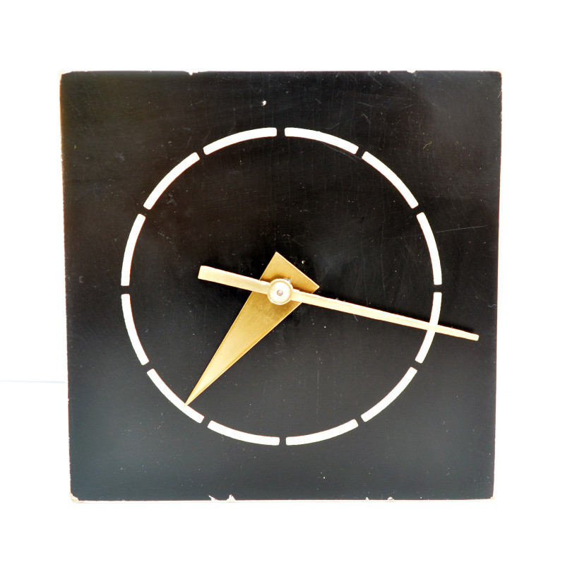Orologio da parete vintage in legno Halle, Germania 1960